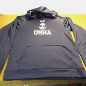 DISC USNA NAVAL ACADEMY szMEDIUM SWEATSHIRT HOODIE PULLOVER BLUE LD 6860